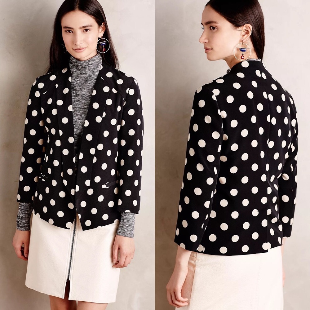 Anthropologie Corey Lynn Calter Point Blazer Dots - Picture 13 of 13